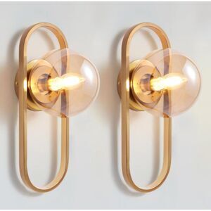 Bektas Set of Two Gold Wall Sconces Wall Lights, New